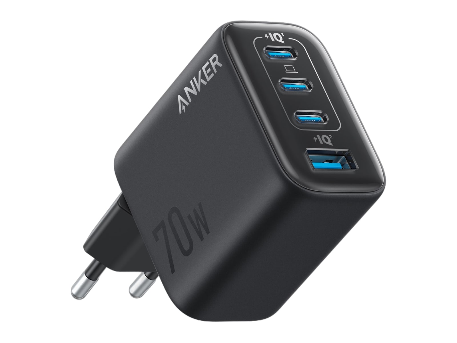 Anker - Zolo Charger (70W, 4-Port, PD 3.0) Black Wall Chargers