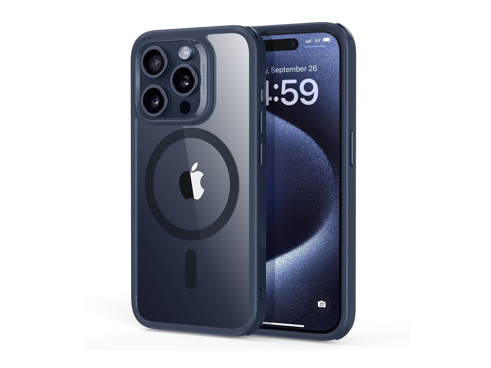 ESR - Classic Hybrid Case (HaloLock) - iPhone 15 Pro - Clear Dark Blue