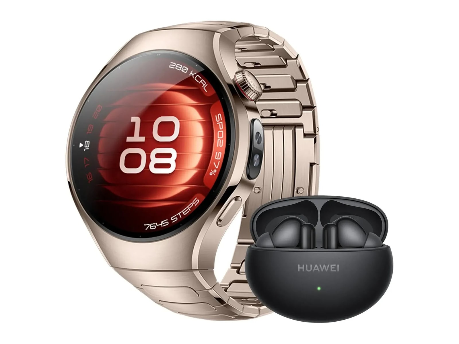 Huawei - Watch 5 + FreeBuds 6i Bundle 42 mm Smart Watches - Sand Gold (EU)