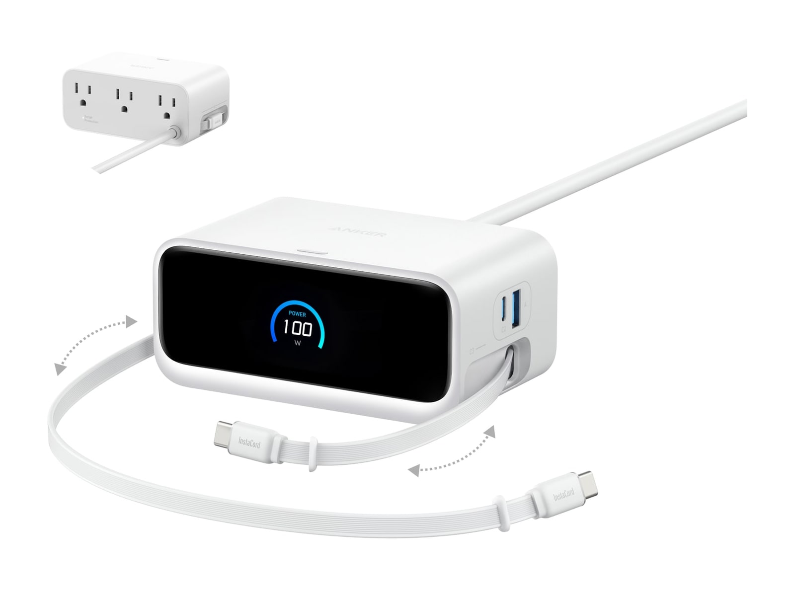 Anker - Nano Charging Station (7-in-1, 100W) Aurora White Wall Chargers