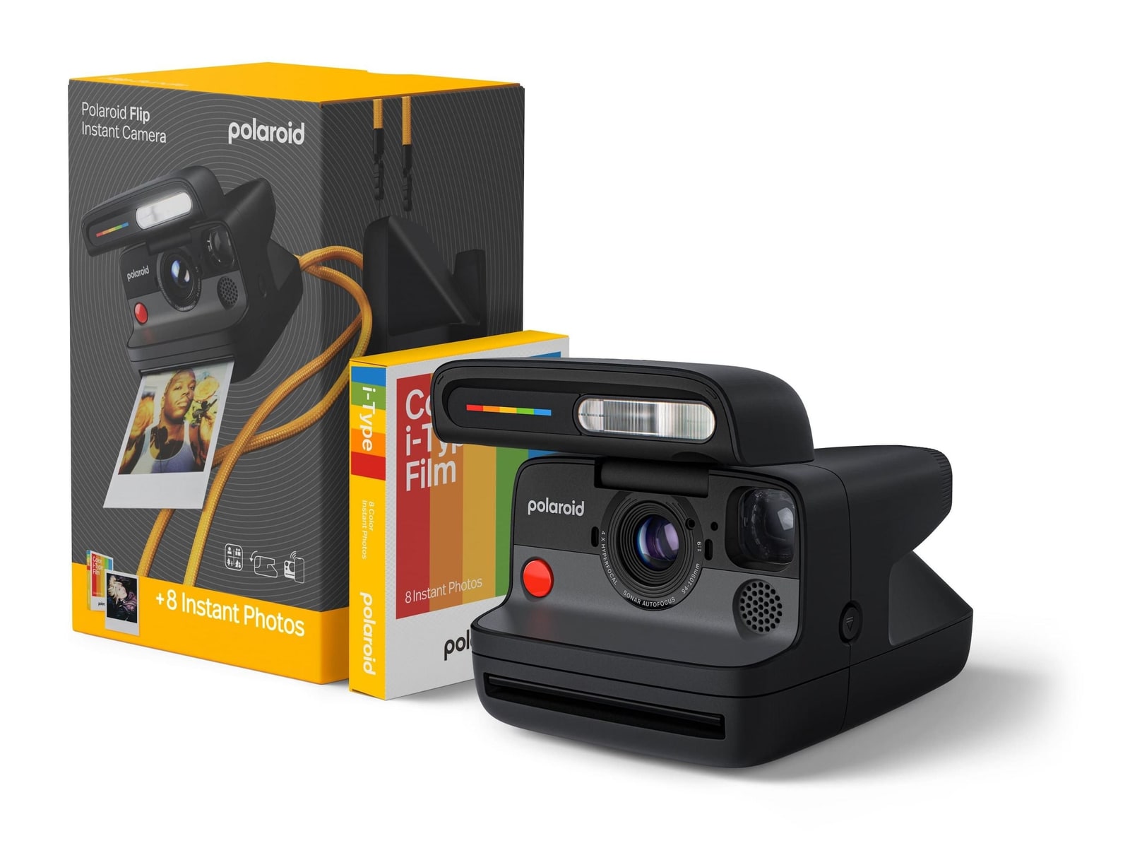 Polaroid - Flip + Color Film Bundle (8 Photos) Instant Cameras Bundle - Black