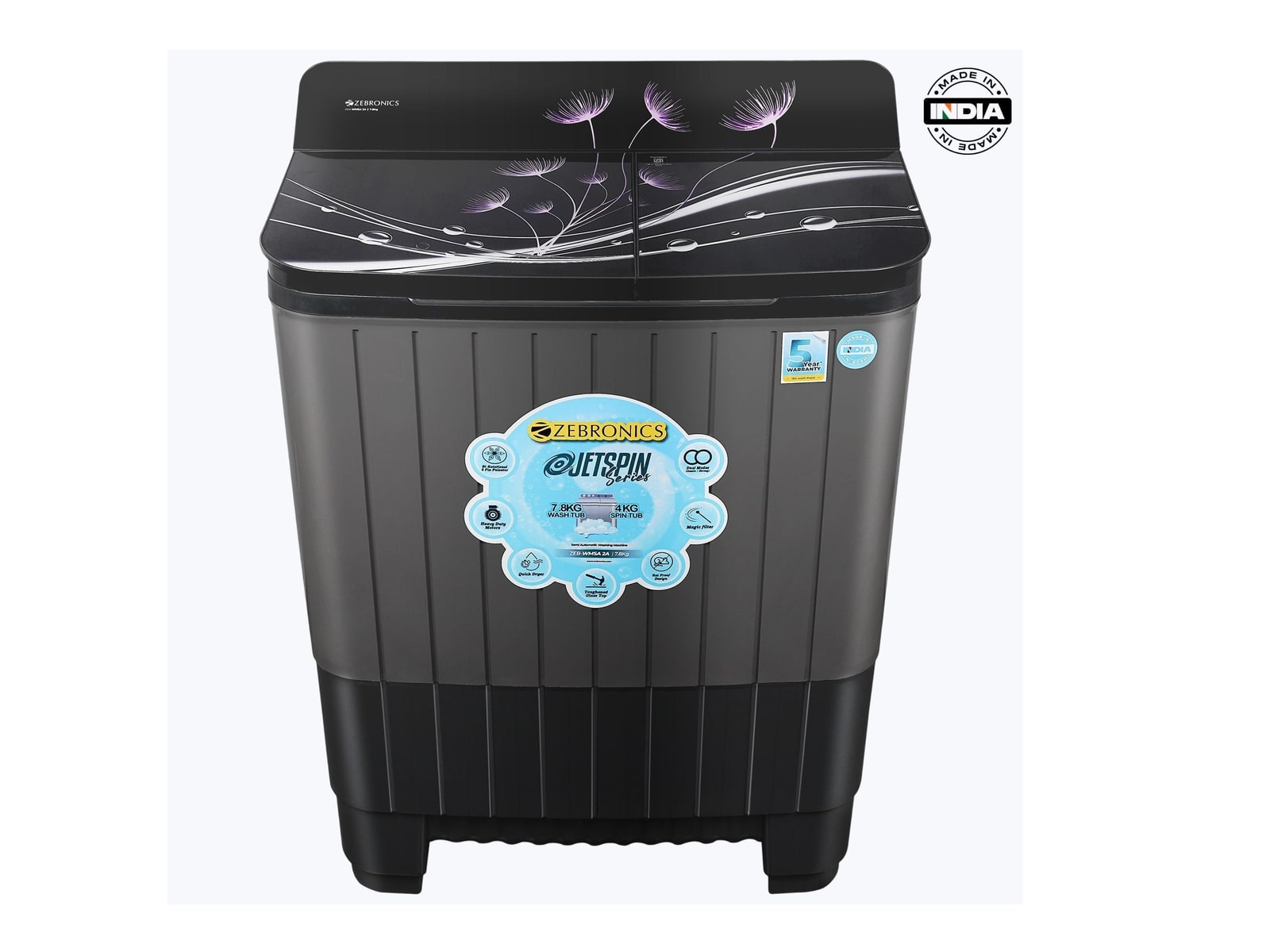 Zebronics - Zeb WMSA 2A 7.8 Kg Washing Machines