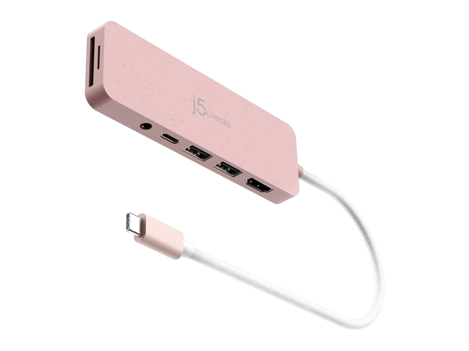 j5create - Eco-Friendly USB-C Multi-Port Hub with Power Delivery USB Hubs - Rose