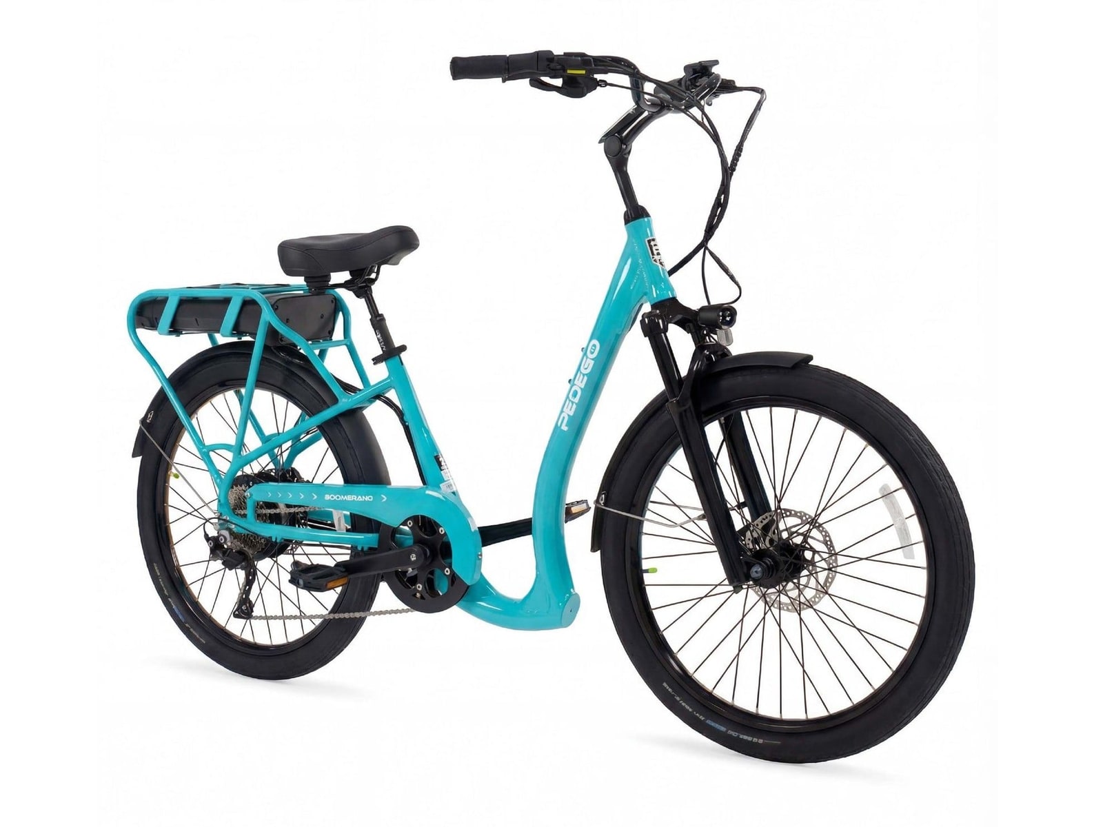 Pedego - Boomerang Pro 26-inch Step-Thru Gloss Stephanie Blue Electric Bikes