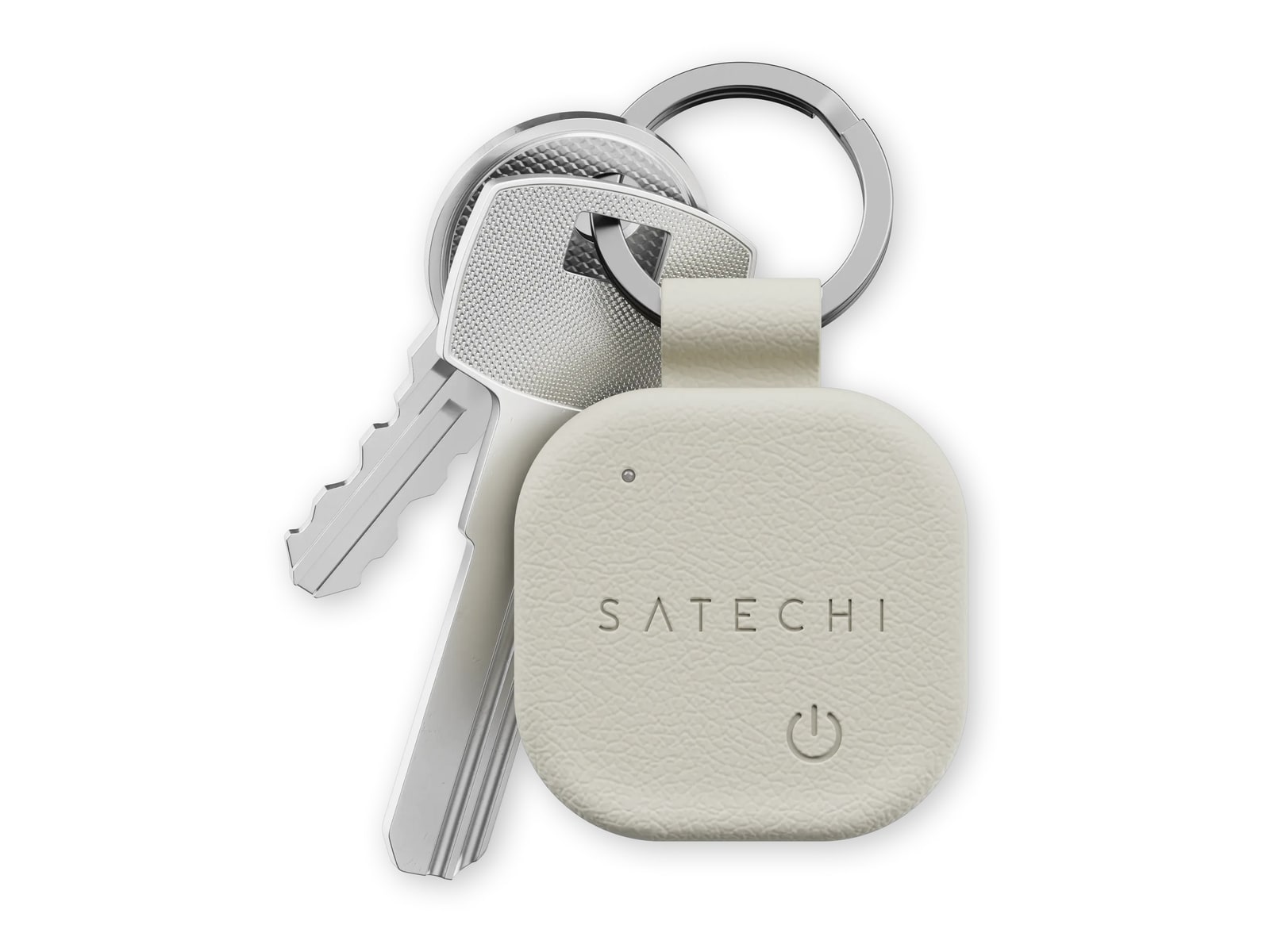 Satechi - Vegan-Leather FindAll Keychain Bluetooth Trackers - Sand