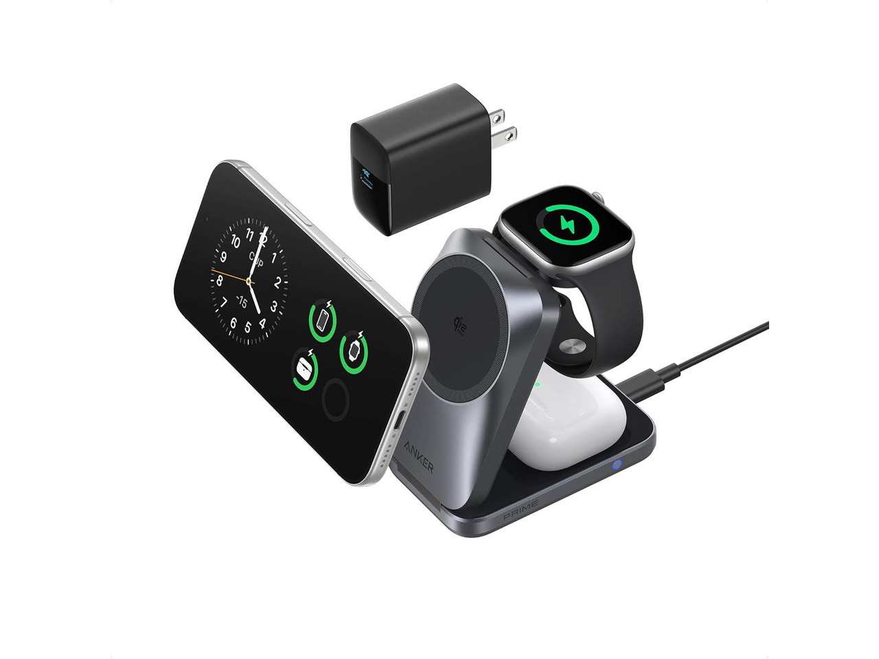 Anker - Prime 3-in-1 Charging Station Wireless Chargers