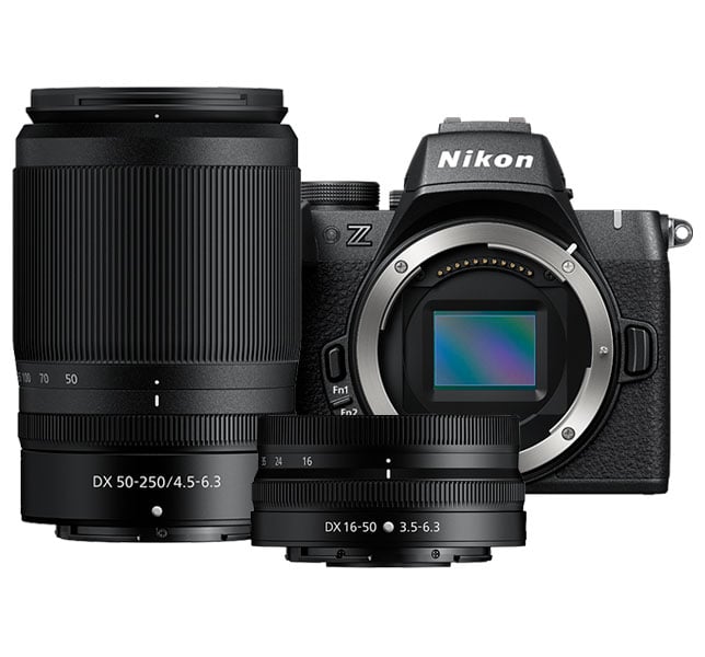 Nikon - Z50II 20.9MP Mirrorless Cameras with 16-50mm and 50-250mm Lens - Black