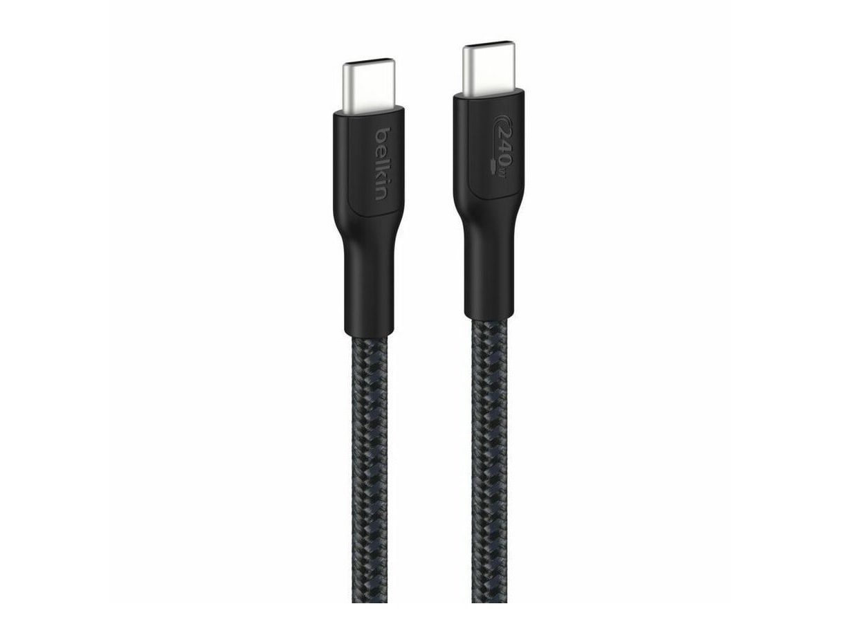 Belkin - BoostCharge Pro USB-C to USB-C Braided Cable 240W - 9.8ft/3m - Black Charging Cables