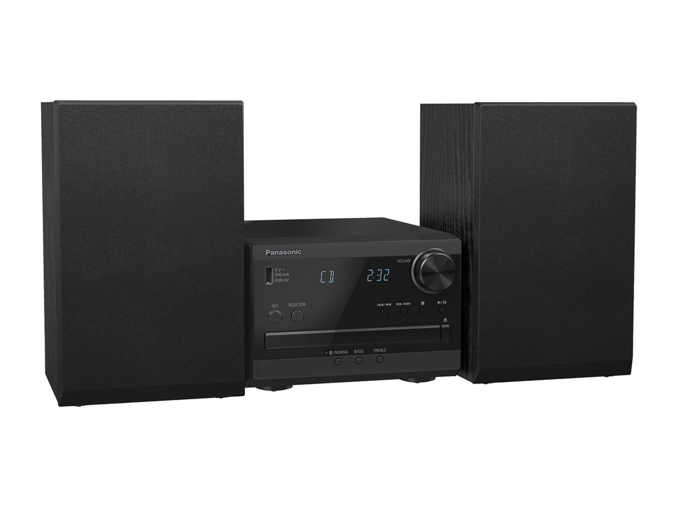 Panasonic - SC-PM272 Bluetooth Turntables & CD Players - Black
