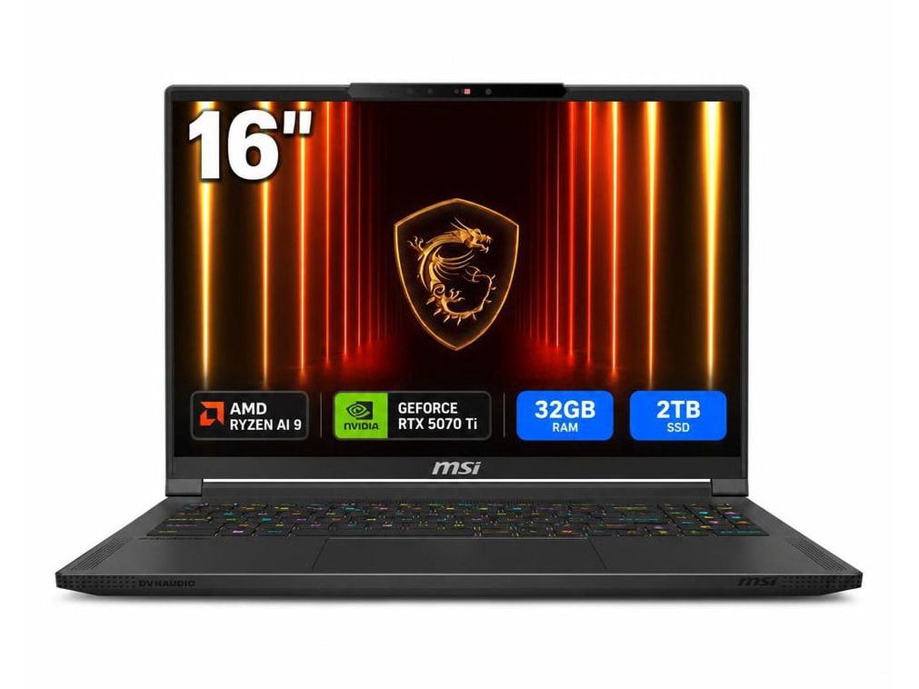MSI - Stealth A16 AI+ A3XWHG-079US 16" - AMD Ryzen AI 9 HX 370 chip - 32GB Memory - 2TB SSD - Core Black
