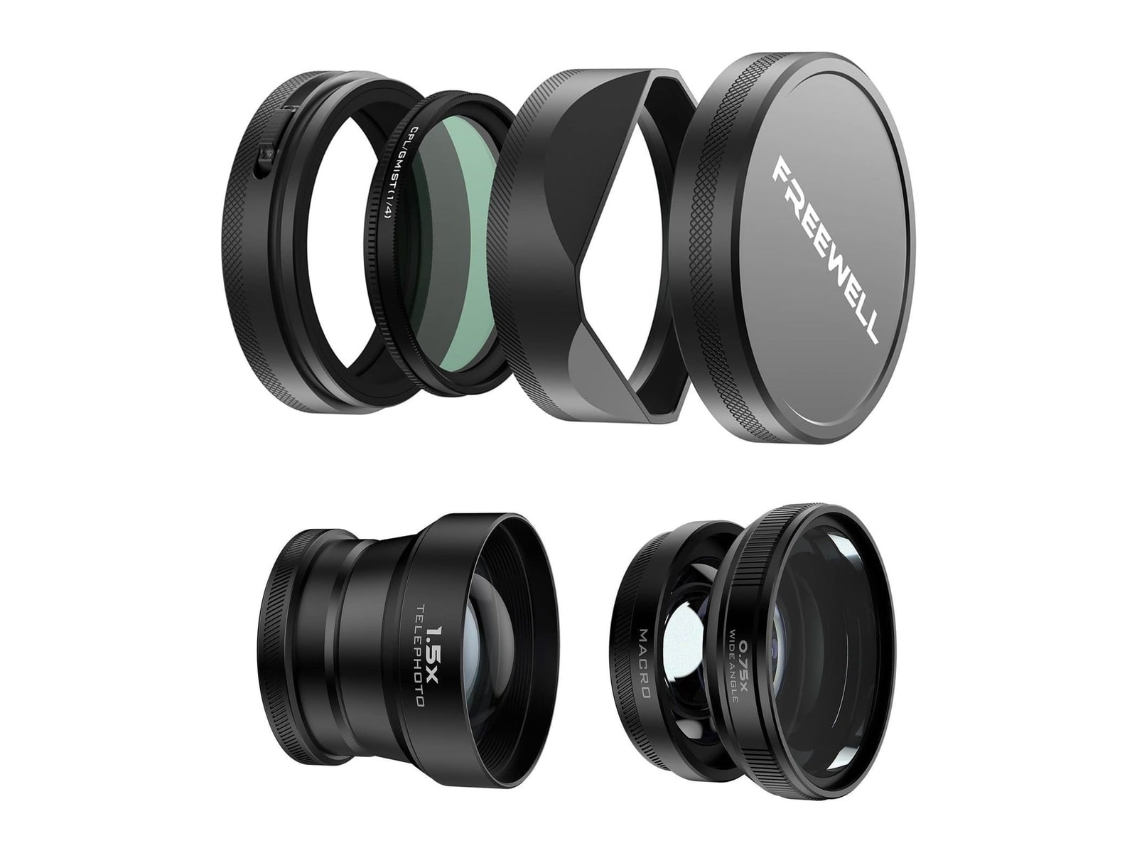 Freewell - Fuji X100VI/X100V Lens Pro Kit Black Camera Accessories - Black