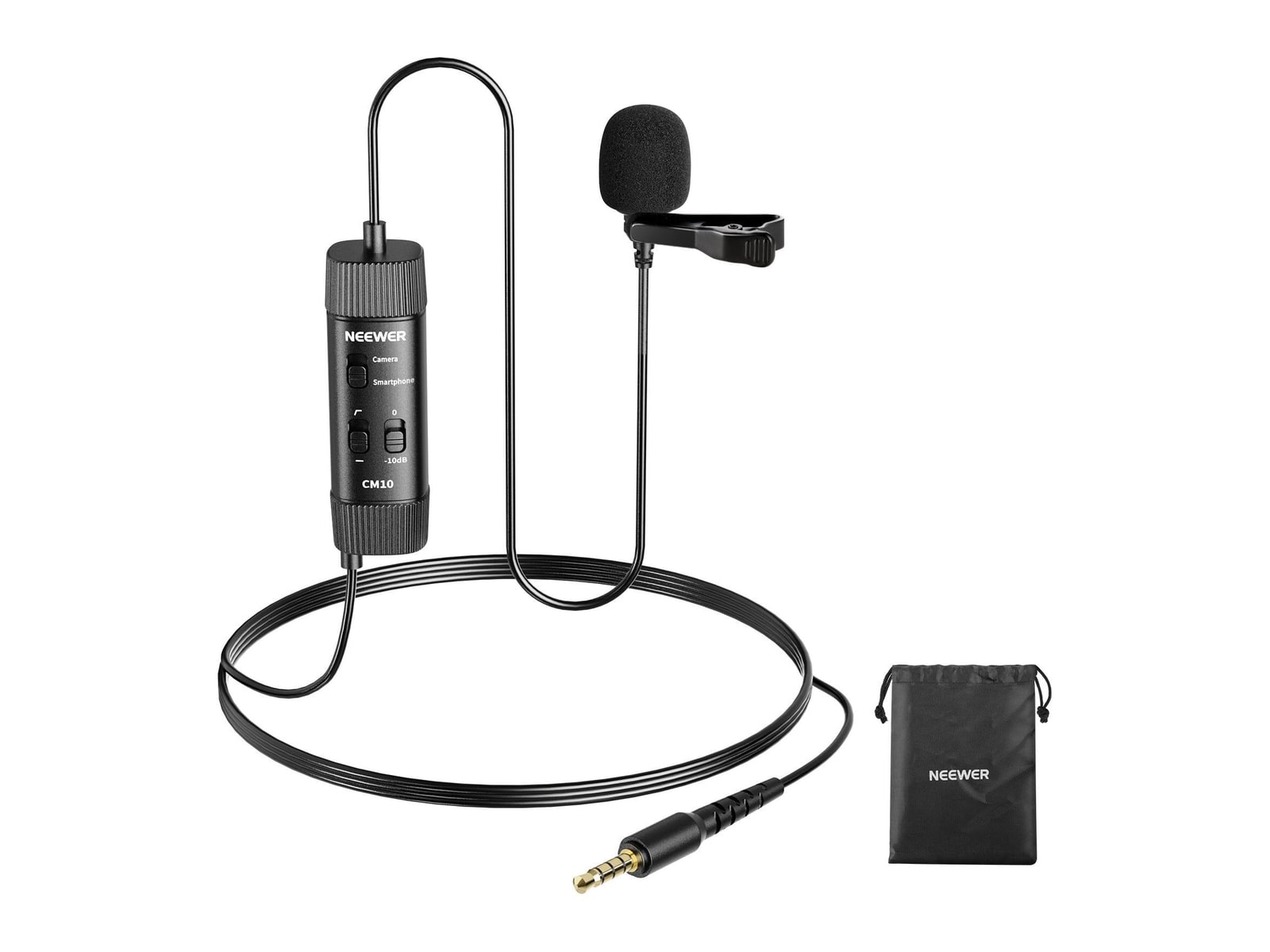 Neewer - CM10 Plug & Play 3.5mm TRRS Lavalier Microphone for Camera/Smartphone Microphones
