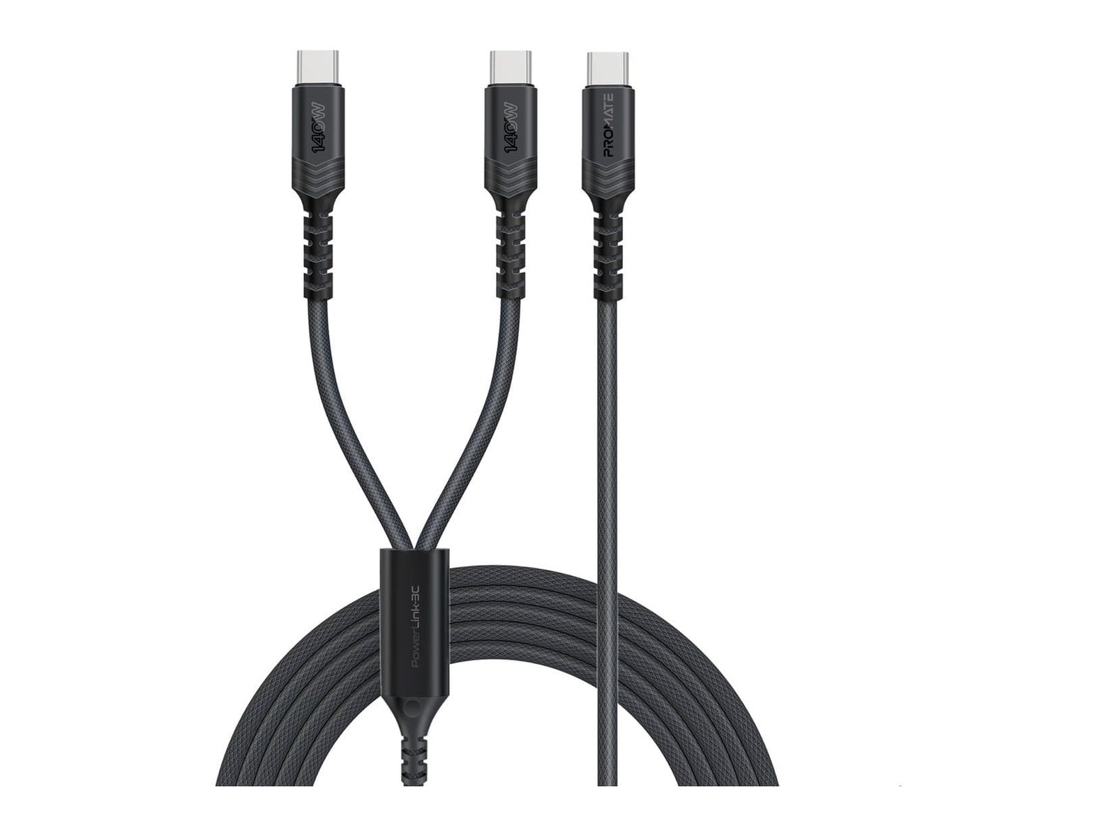 Promate - PowerLink-3C Black USB-C Cables