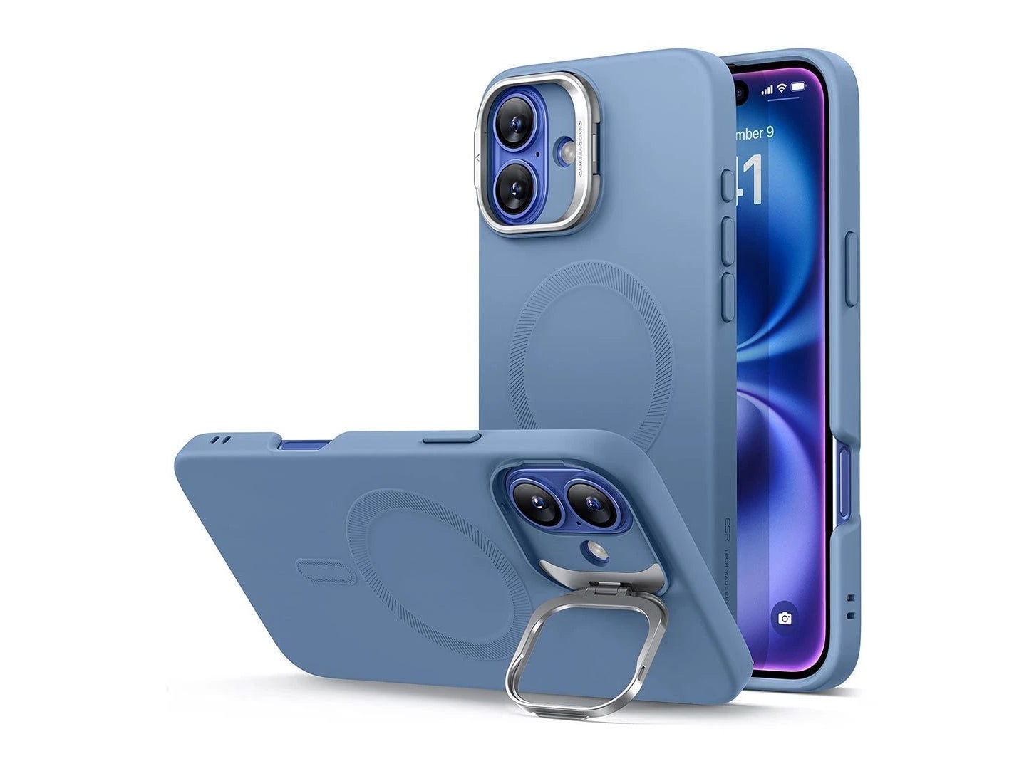 ESR - Cloud Soft Case with Stash Stand (HaloLock) - iPhone 16 Plus - Blue