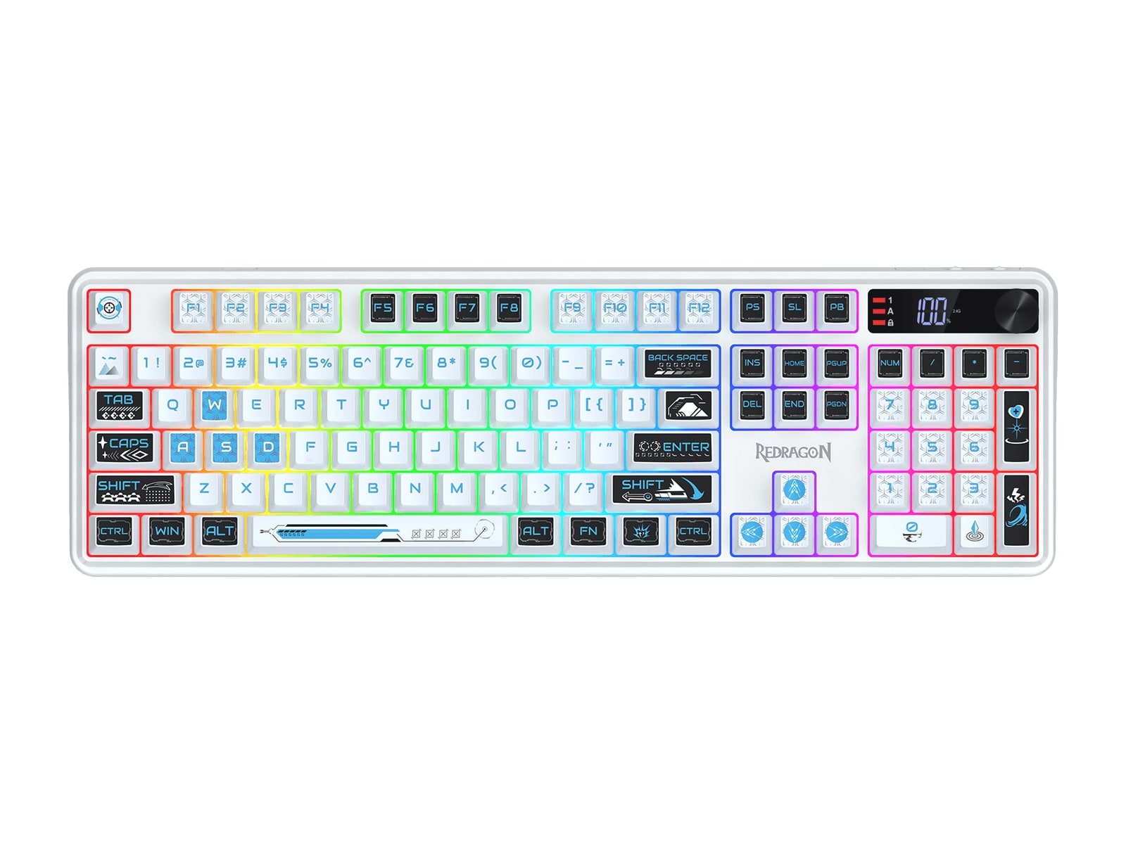 Redragon - VOLCANO K526 PRO Keyboards - Black & White