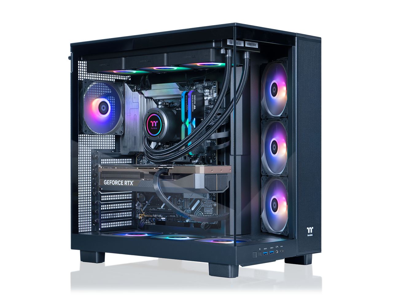 Thermaltake - LCGS View 9080-380XL - AMD Ryzen 9 9900X3D chip - 32GB Memory - 2TB SSD - Black
