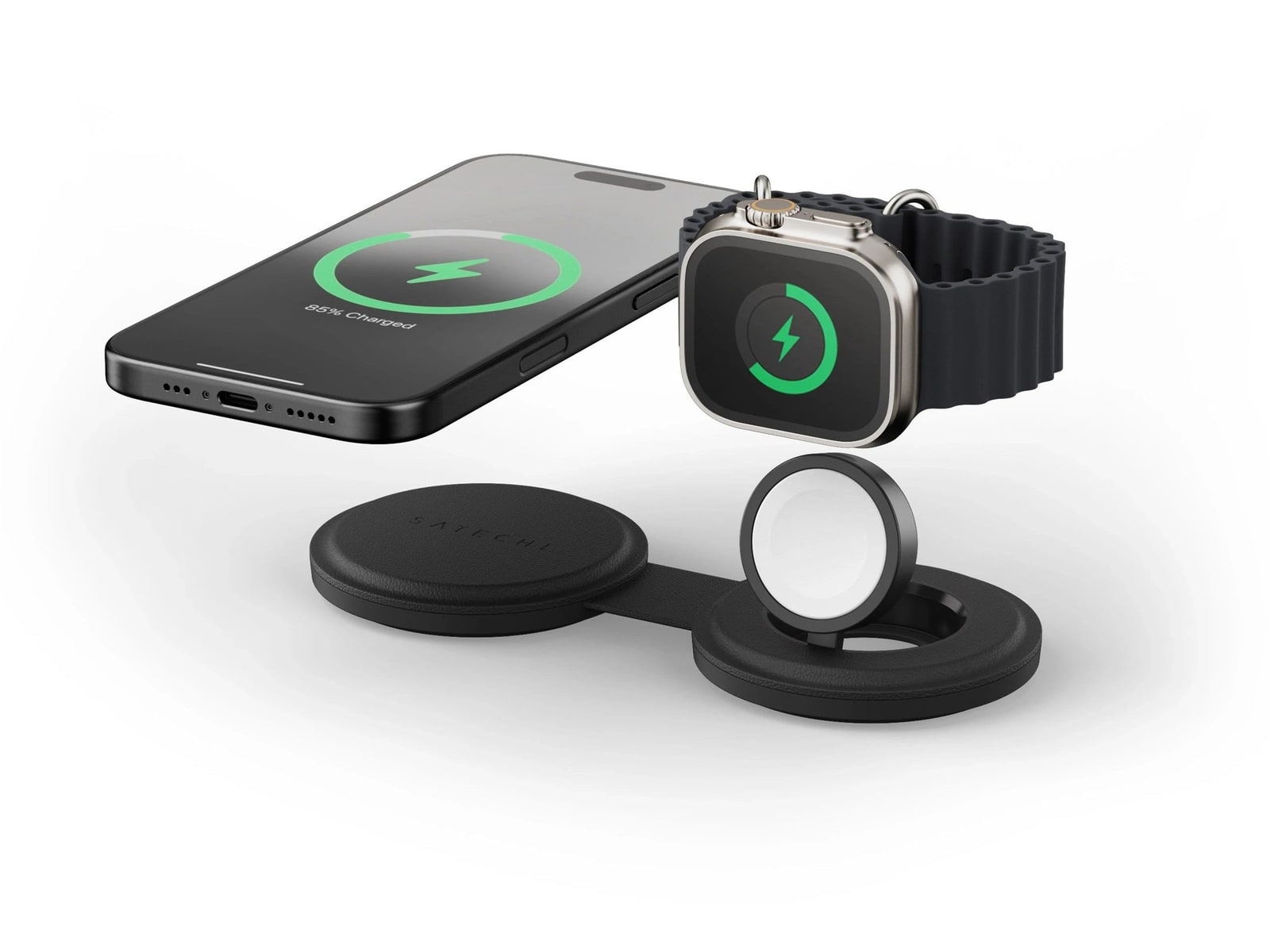 Satechi - OntheGo 2-in-1 Charger Black Wireless Chargers