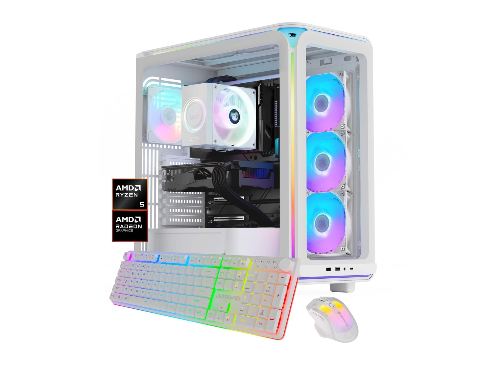 iBUYPOWER - Element EXWA5R65XT01 - AMD Ryzen 5 8400F chip - 16GB Memory - 1TB SSD - White