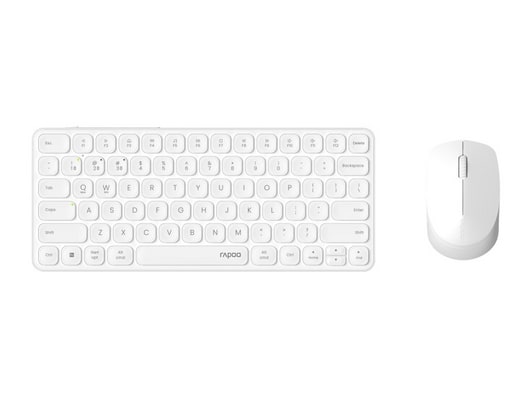 Rapoo - 9610M Ultra-slim Keyboard and Mouse Combo Wireless Keyboards - White