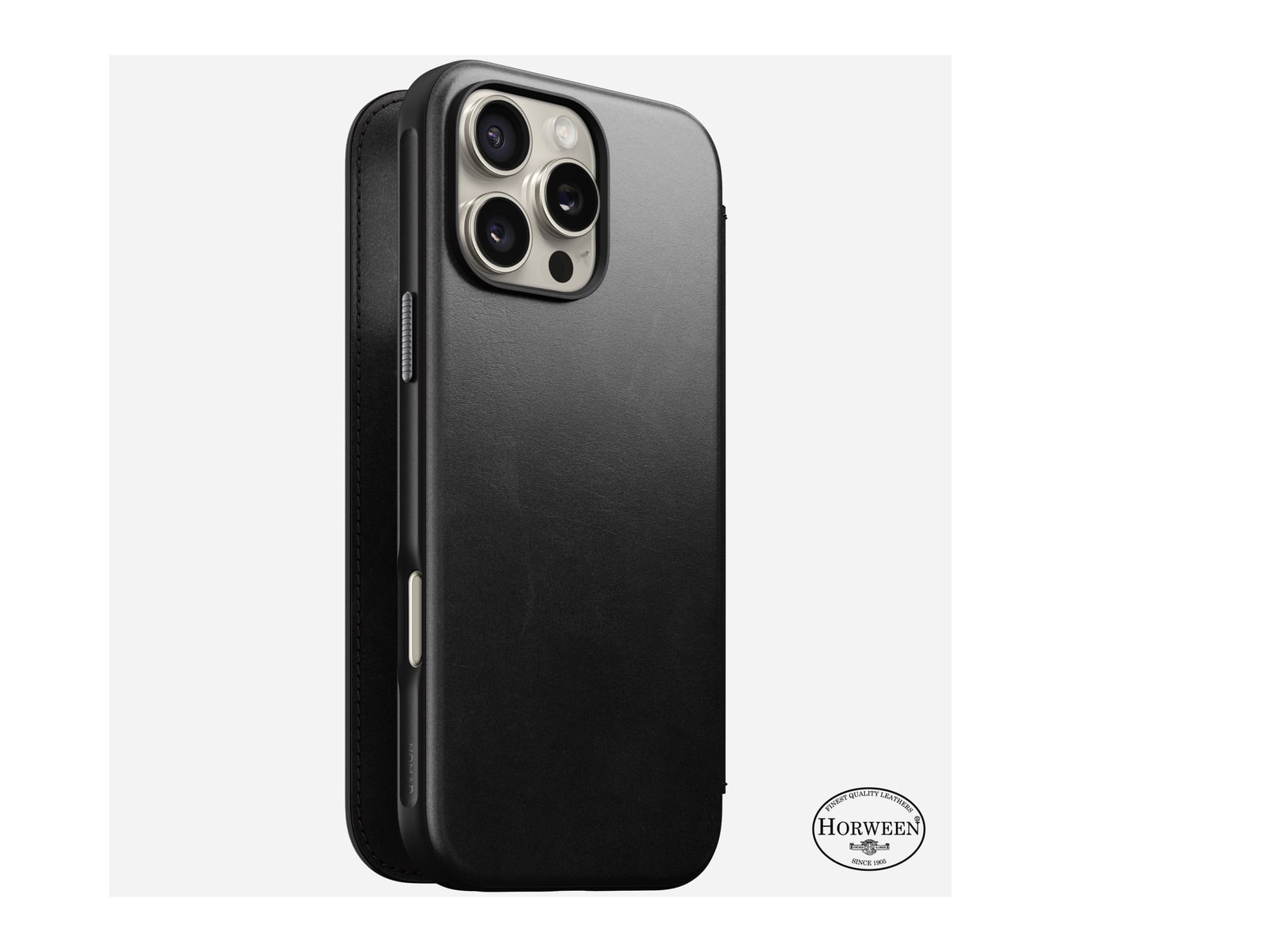 Nomad - Modern Leather Folio - iPhone 16 Pro Max - Black - Horween