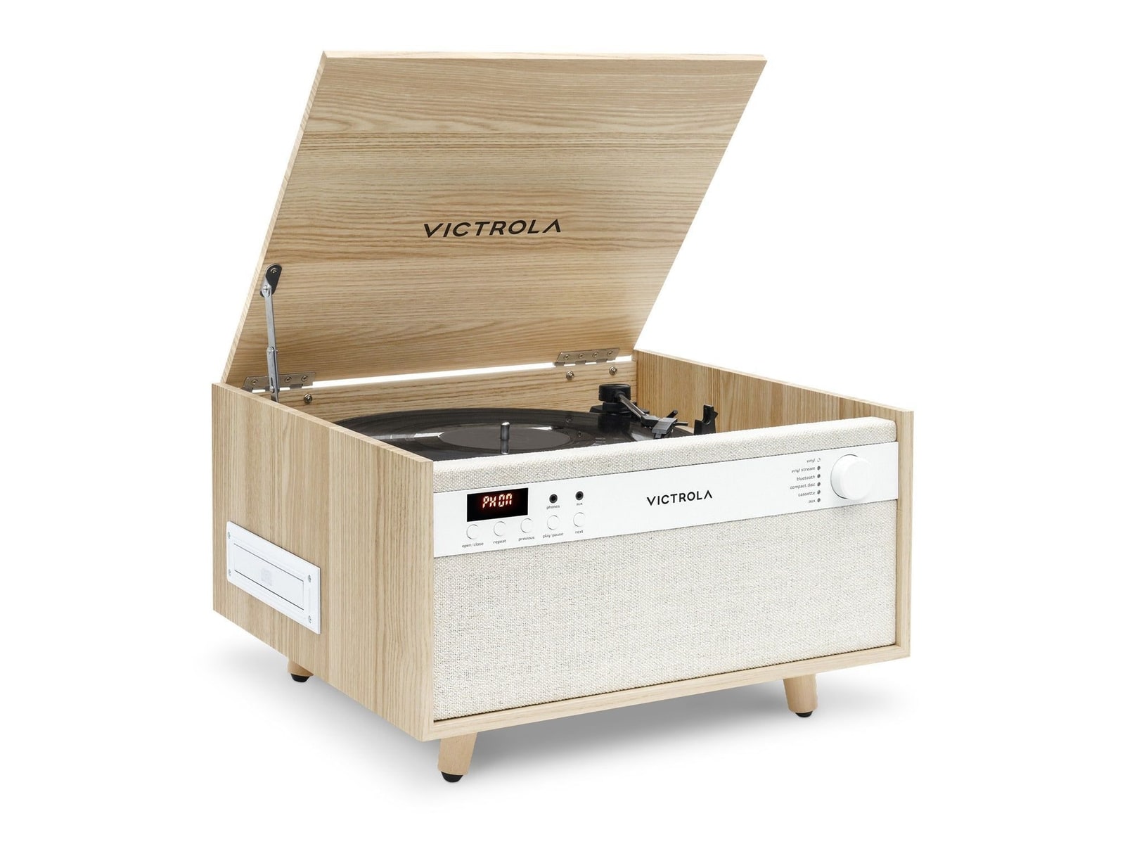 Victrola - Century 6-in-1 Bluetooth Turntables & CD Players - Natural