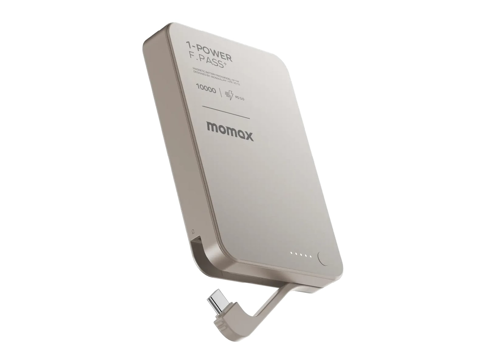 MOMAX - 1-Power F.Pass+ 10000mAh Magnetic Battery Pack Titanium Power Banks