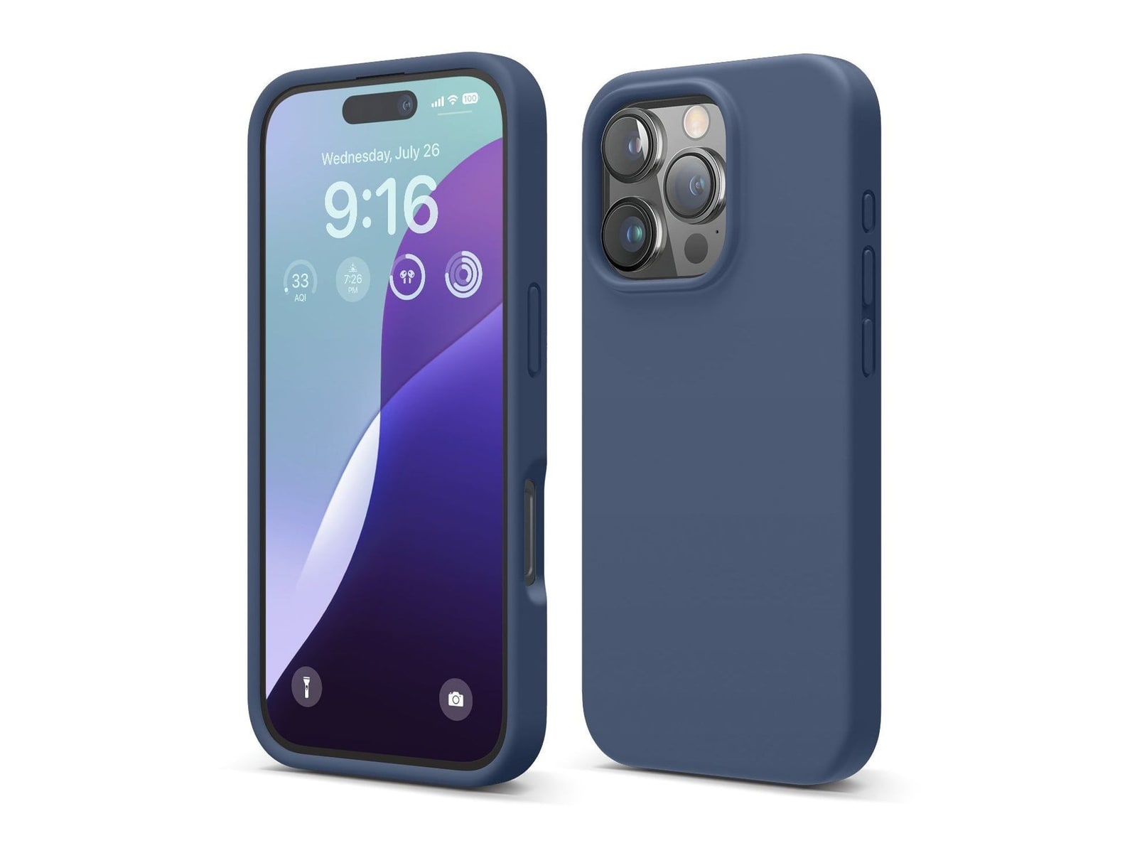 elago - Premium Silicone Case - iPhone 16 Pro - Jean Indigo