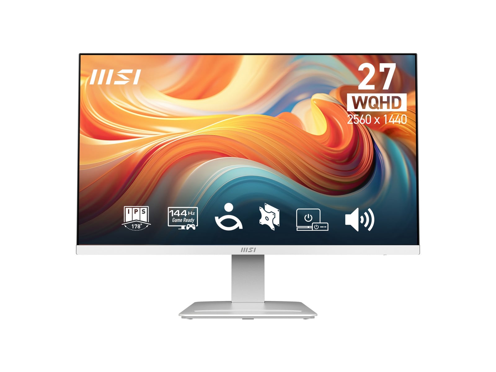 MSI - 27" PRO MP273QW E14 WQHD 144Hz Professional Monitors - White