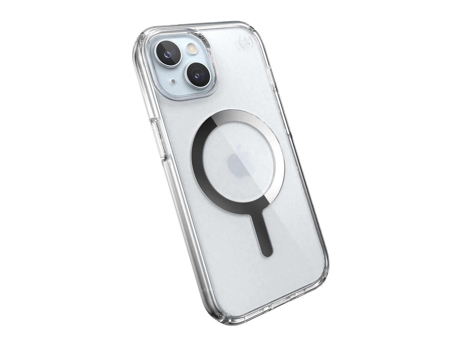 Speck - Presidio Perfect-Clear MagSafe - iPhone 15 - Clear/Chrome