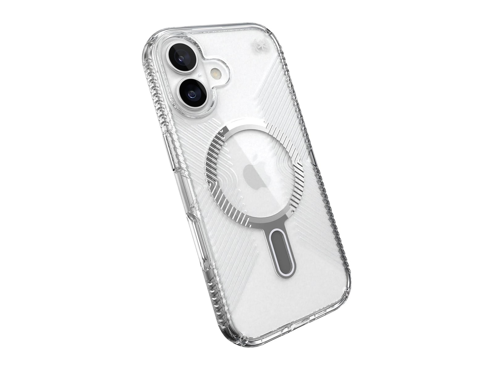 Speck - Presidio Perfect-Clear Grip MagSafe with ClickLock - iPhone 17 - Clear/Silver