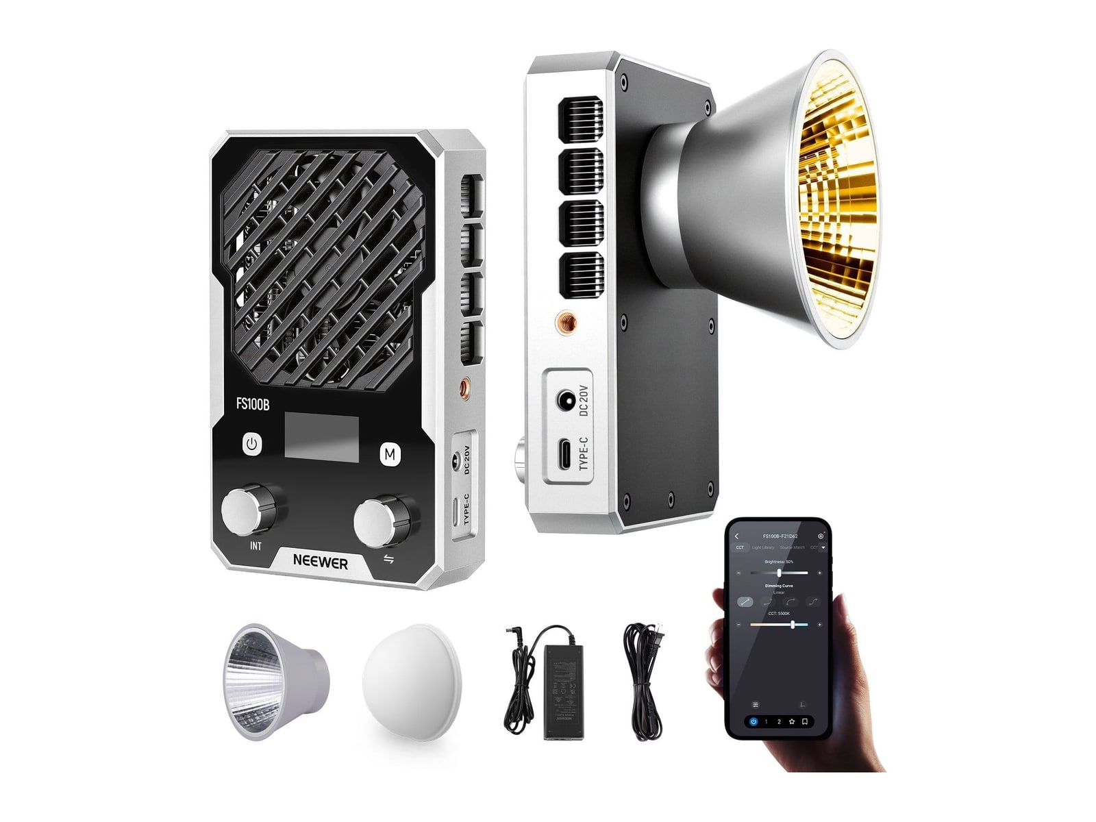 Neewer - FS100B 100W Ultra Compact Bi Color LED Video Light Camera Accessories