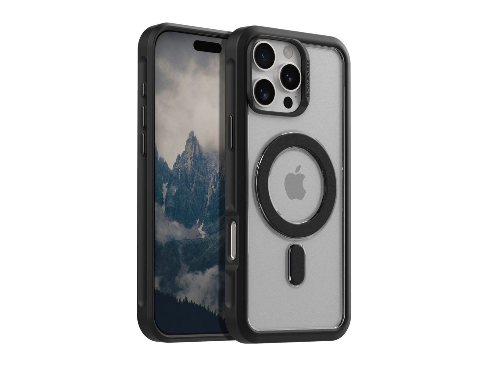 Rokform - iPhone 16 Pro Max Slim Magnetic Case - Clear/Black