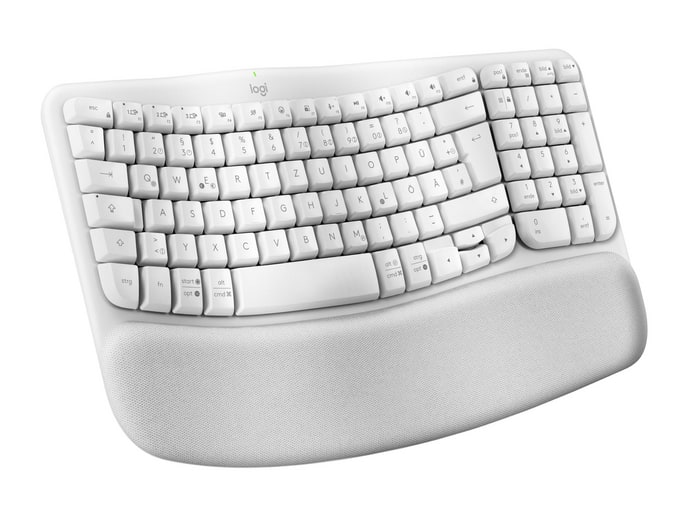 Logitech - Wave Keys Wireless Ergonomic Keyboards - Off White (UK)