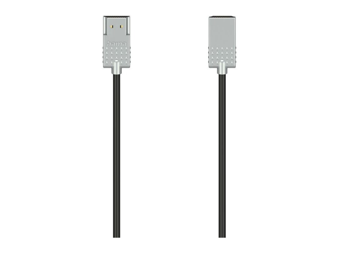 Hama - Ultra-Slim 1 m Black, Silver HDMI Cables