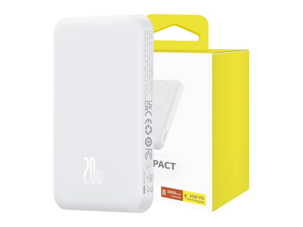 Baseus - Magnetic Mini Wireless 20W 5000mAh White Power Banks