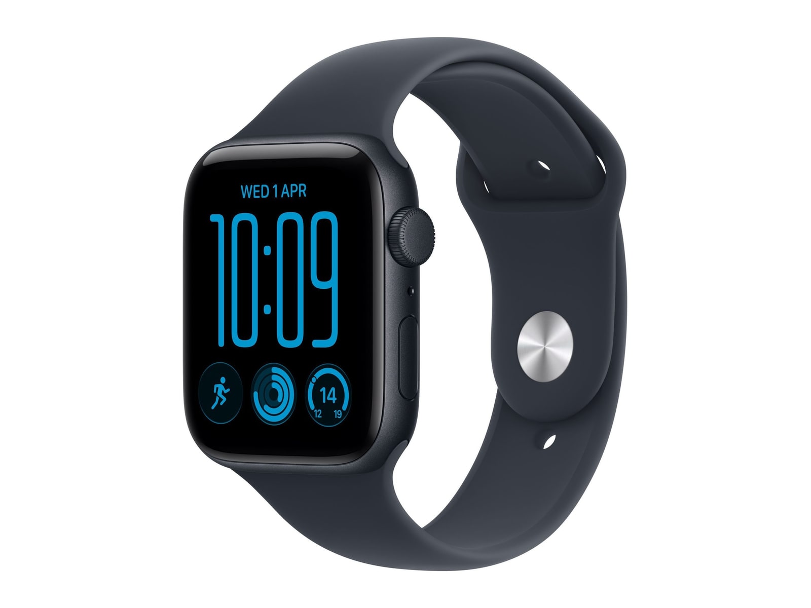 Apple Watch SE 3 GPS 44mm Midnight Aluminum Case with Navy Blue Sport Band - M/L