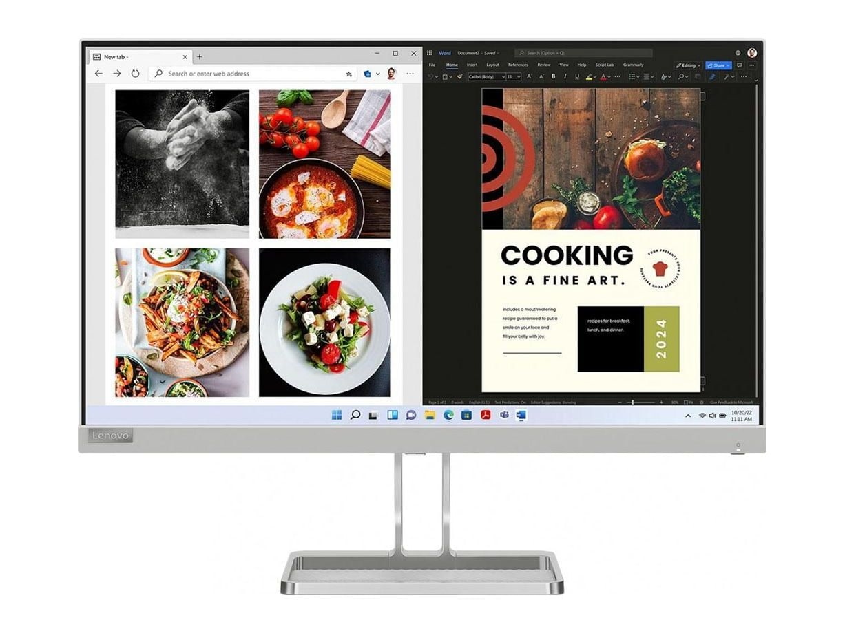 Lenovo - 23.8" L24i-40 Full HD 100Hz Professional Monitors - Gray