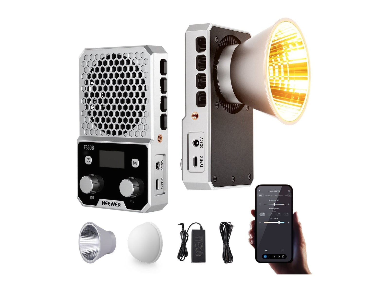 Neewer - FS60B 60W Compact Pocket Bi-Color LED Light Camera Accessories