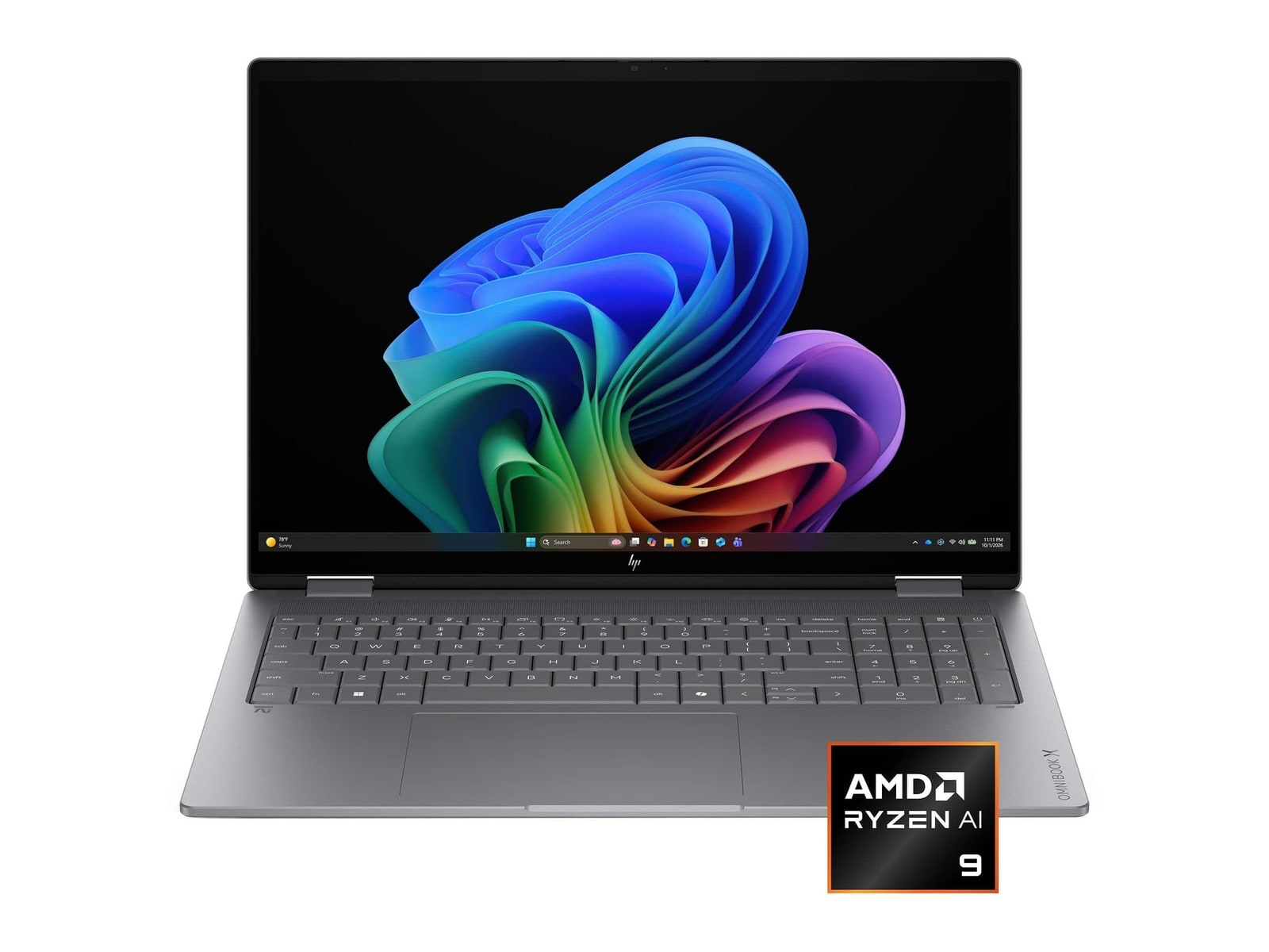 HP - OmniBook X Flip 16-cc0033dx 16" - AMD Ryzen AI 9 465 chip - 32GB Memory - 512GB SSD - Meteor Silver