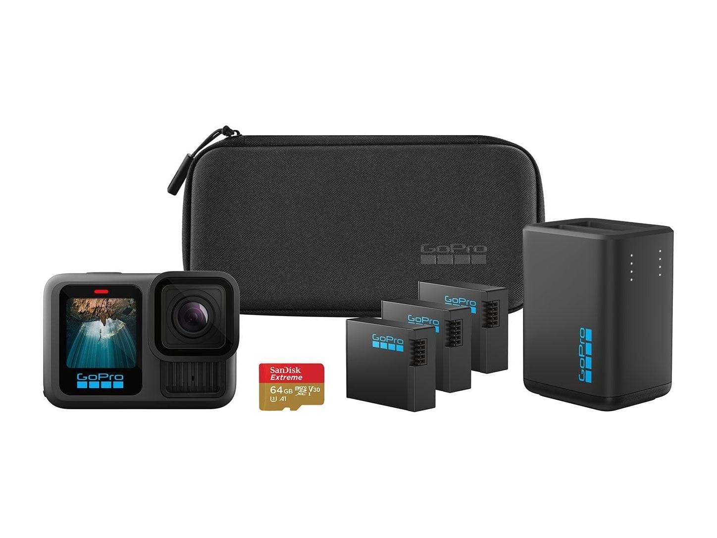 GoPro - HERO13 Black Action Camera Extended Power Bundle 27.6MP Action Cameras - Black