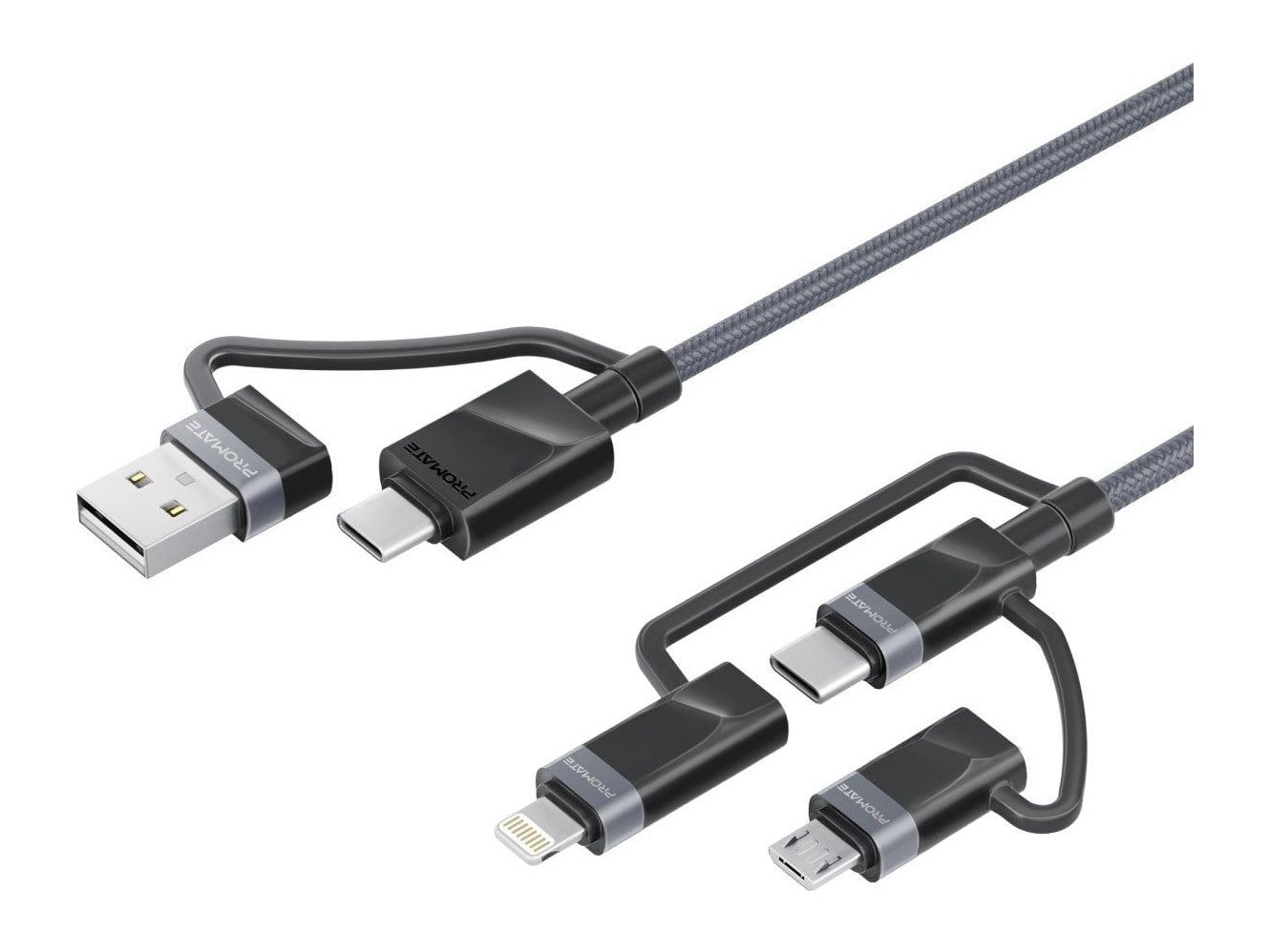 Promate - PentaPower Gray USB-C Cables