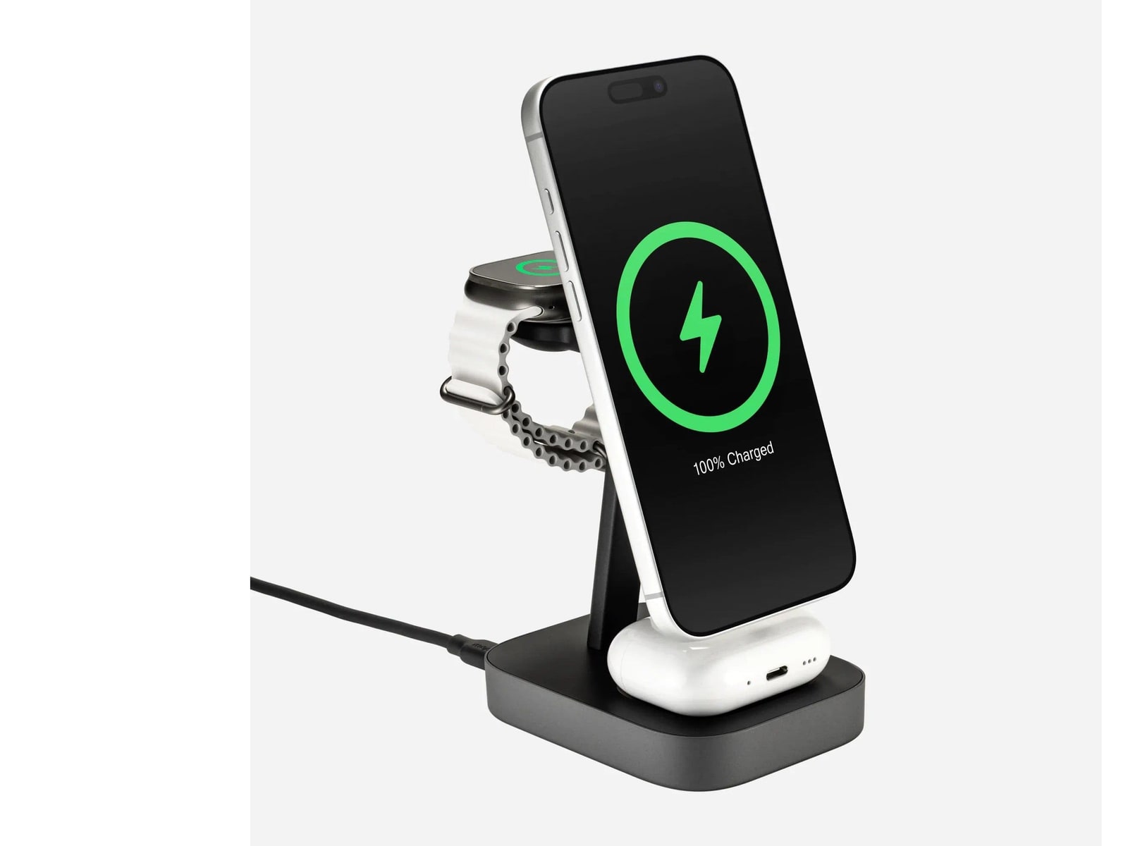 mophie - 4-in-1 Wireless Charge Stand Black Wireless Chargers