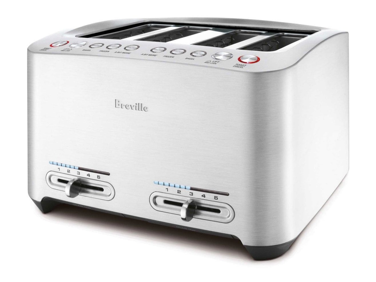 Breville - Die-Cast Silver 4-Slice Smart Toaster Toasters & Ovens