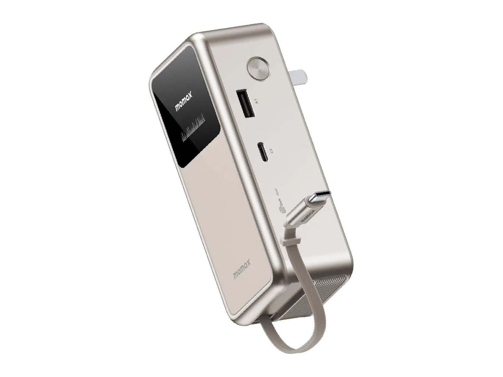 MOMAX - 1-Pac+ 10000mAh 3in1 Hybrid GaN Battery Pack Titanium Power Banks