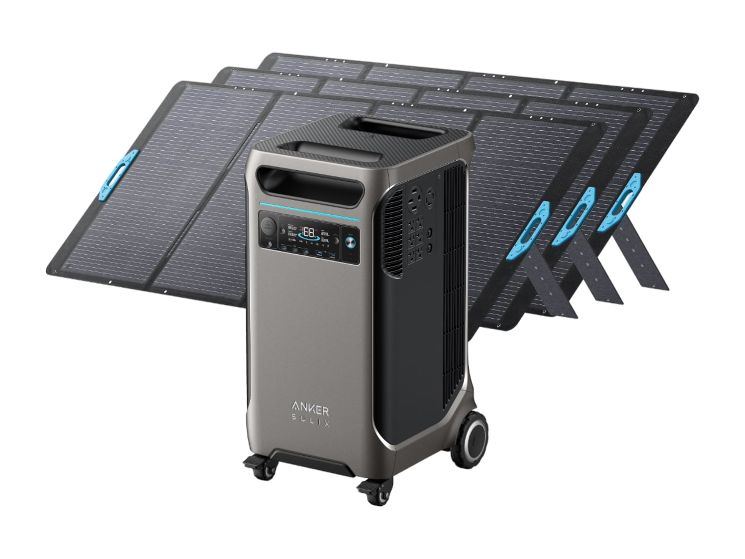 Anker - SOLIX F3800 with 3x 400W Portable Solar Panel 3840Wh Portable Power Stations