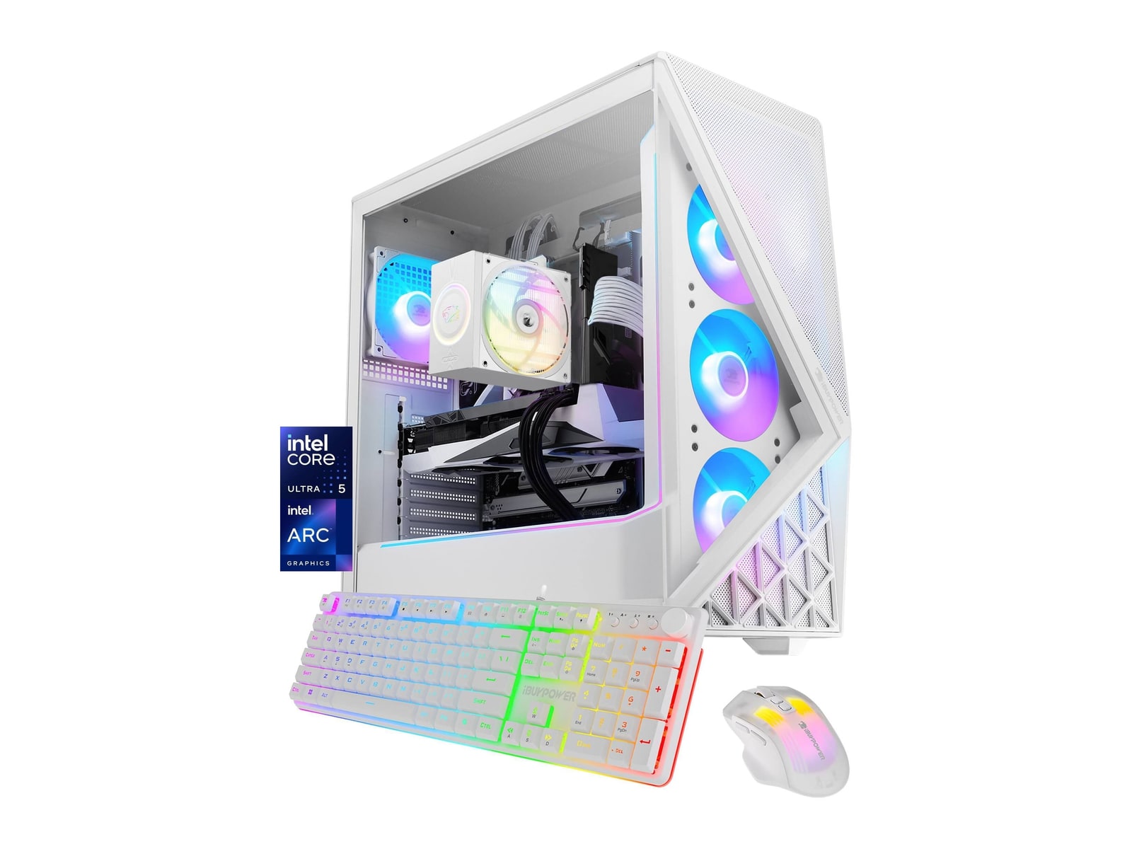 iBUYPOWER - Slate SWI5I5701 - Intel Core Ultra 5 225F chip - 16GB Memory - 1TB SSD - White
