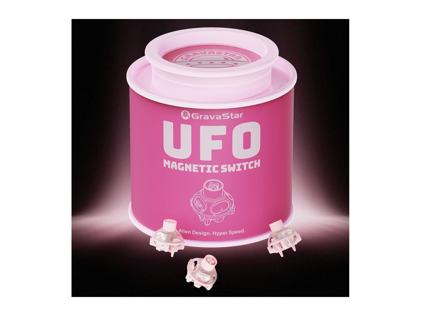 GravaStar - UFO Buttiful Magnetic Switch 65pcs Jar Pack - Pink