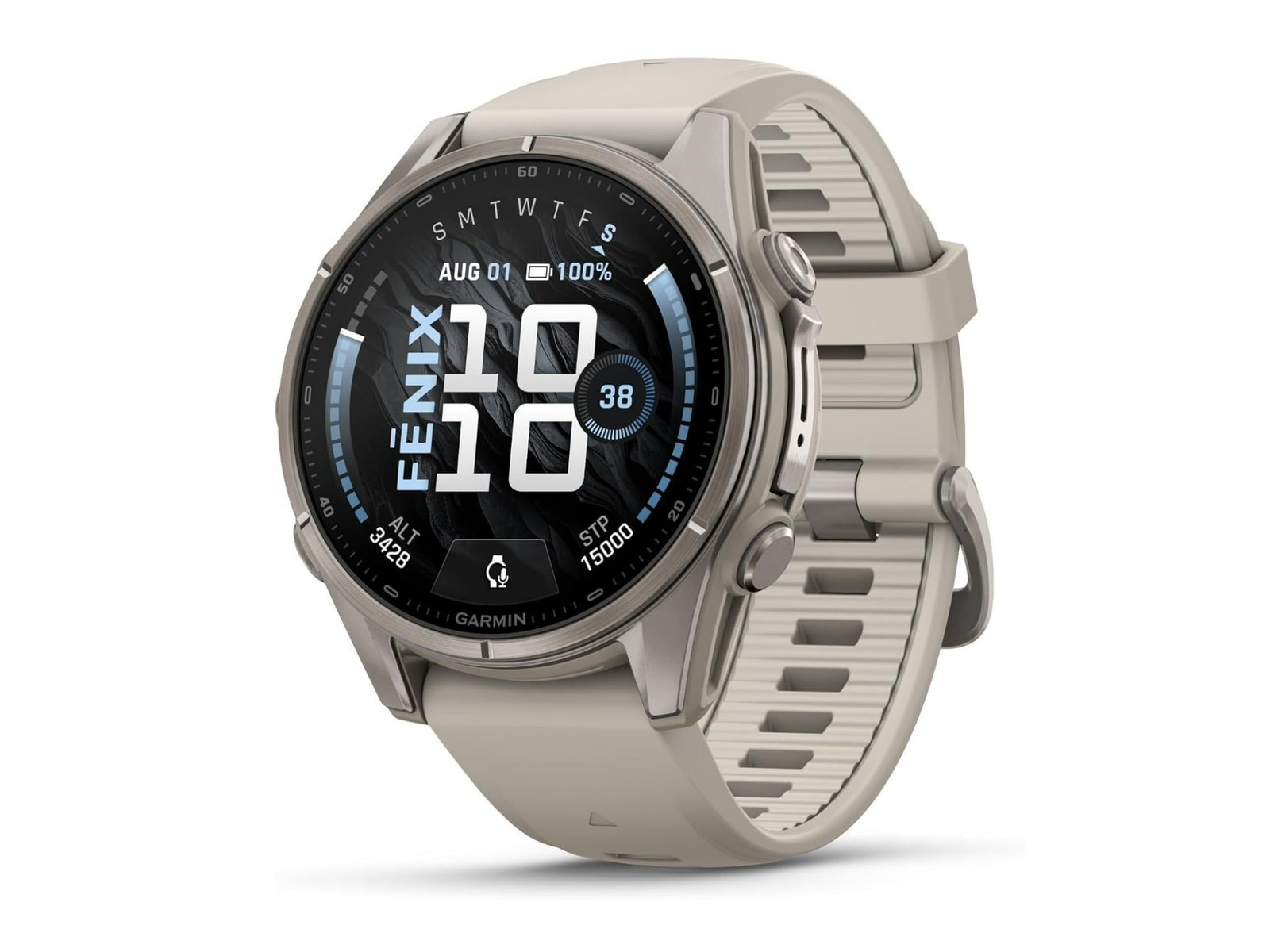 Garmin - fenix 9 - 43 mm, Titanium with Fog Gray Silicone Band Smart Watches - Gray
