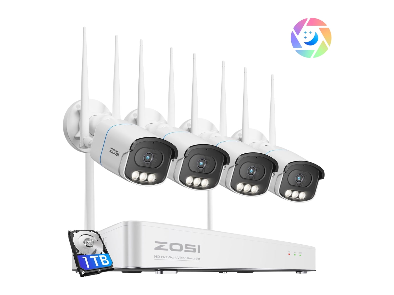 ZOSI - C186A 4K / 5MP WiFi-6 - 4-Camera Security Cameras