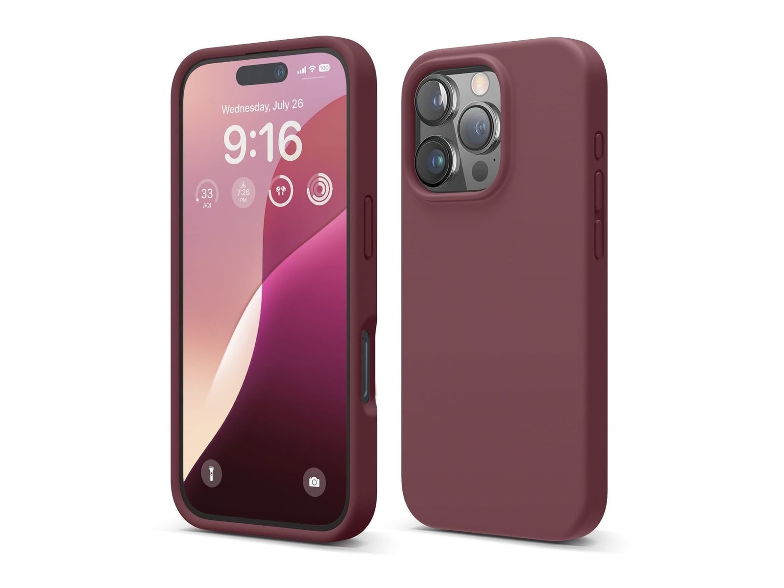 elago - Premium Silicone Case - iPhone 16 Pro - Burgundy